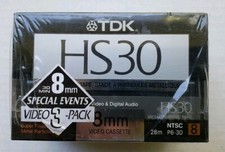 TDK HS30 8mm 30min Video Cassette Tape 3-Pack NTSC P6-30  New  Free Shipping
