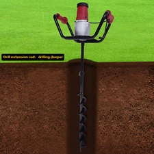 Electric Post Hole Digger Earth Auger 1500W 1.6HP 4'' w/ Bits + Extension Bar