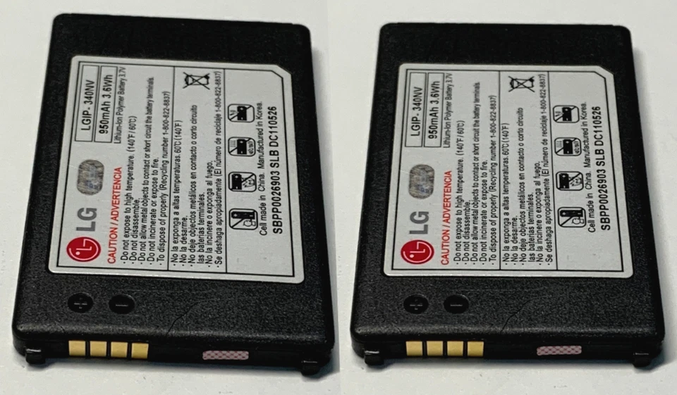 2x Batería de teléfono celular LG LGIP-340NV para LG Cosmos VN250 y Octano VN530 Reemplazar Foto 3 de 3