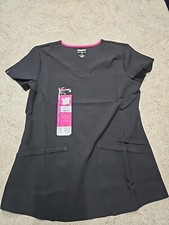 Scrubstar Women's Solid Black Ethical Fabric Scrub Top Size XS NWT