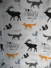 Woodland Animals  "Magic Moon"  FOR  Joann Fabric WHITE MULTI  1 YARD BY 44 "W