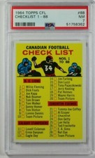 1964 Topps CFL football checklist #88 PSA 7 NM **awesome investment card**  dd12