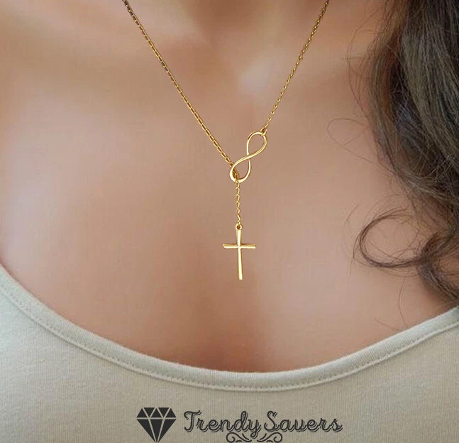 Infinity cross cheap necklace gold