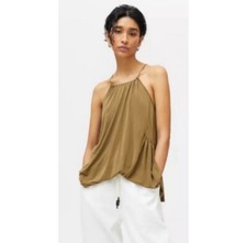 URBAN OUTFITTERS Venus High-Neck Tunic Olive Green Top Size S