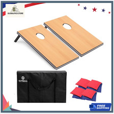 Cornhole Board Set 4x2FT 3x2FT with Bags and 8 Bean Bags Outdoor Game