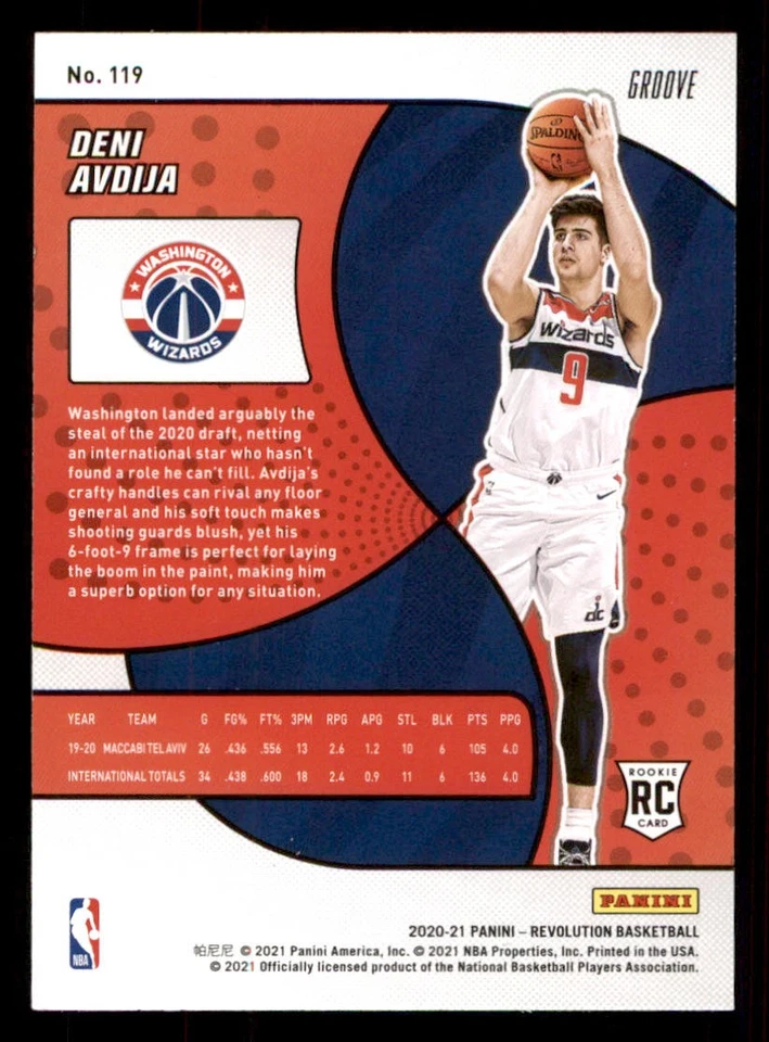 2020-21 Panini Revolution Groove #119 Deni Avdija - Image 2 of 2