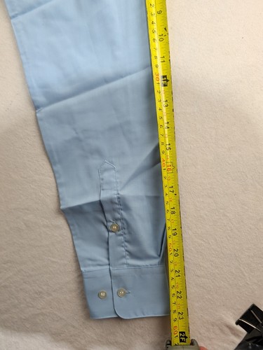 Camicia vintage Givenchy Monsieur uomo taglia 15-32/33 grande blu cielo con bottoni nuova con etichetta - Foto 14 di 17
