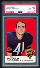 1969 Topps #26 Brian Piccolo Rookie Card PSA 6 EX-MT Chicago Bears RC UER Sharp!. rookie card picture