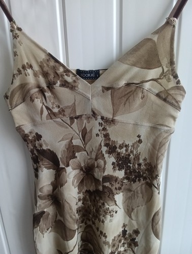 Kookai Strappy Bodycon Midi Dress Women's Stone Floral Size 1 UK XS (CS) - Picture 3 of 4