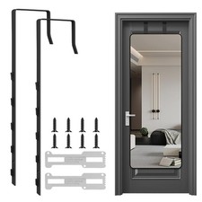 OXDFK 2 PCS Over The Door Mirror Hanger, Adjustable Black