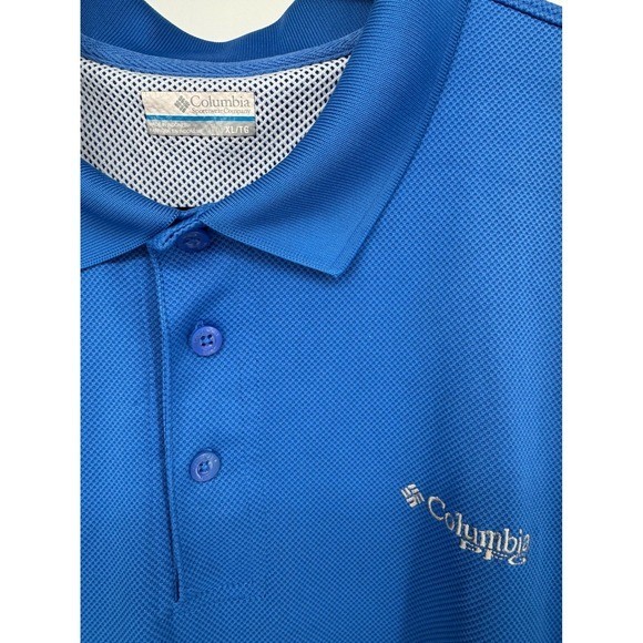 Columbia PFG Men's Blue Short Sleeve Polo Shirt XL/TG Omni-Shade Fishing Shirt thumbnail 2