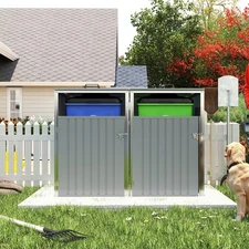 Garbage Bin Shed 54 cubic feet of space Stainless Bin Shed for Garden Yard Lawn