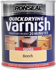Ronseal Quick Drying Gloss Varnish Beech 250ml good Condition brand new 335 tins