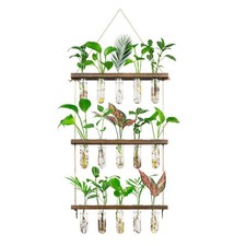 Monsiter QE 3 Tier Large Propagation Stations Wall Hanging Plant Large, Brown