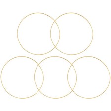 5 Pcs Metal Circles Golden Craft Rings for Dream Catcher Supplies and Home Decor