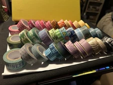 Lot of 40 Rolls of WASHI TAPE - All NEW or Barely Used! ROYGBP Black Pink Misc!