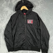 Supreme Quilted Zip Up Hoodie Black Racing Patch Diamond Quilt Mens Large Supreme Quilted Zip Up Hoodie Black Racing Patch Diamond Quilt Mens Large