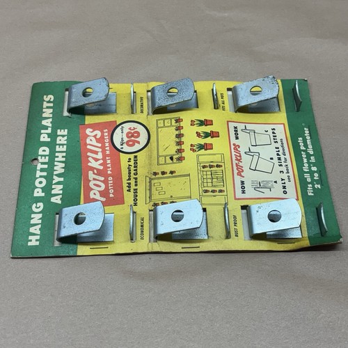 Vintage Cardboard Pot-Klips Potted Plant Hangers Garden Hardware store display - Picture 7 of 7