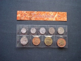 Excellent Czech Republic coin set in plastic folder! New EU Countries 2004! RARE! Original Box!