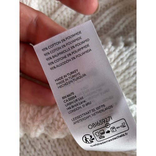 Neu mit Etikett Anthropologie Pointelle Damen-Strick-Minikleid weiß Größe XL - Bild 15 von 15
