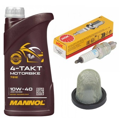 Inspektion Öl Set 1L Ölsieb Zündkerze für SYM Orbit 50 III XE05W Orbit50 2021-25