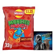 Walkers crisps Monster Munch Sweet & Spicy Snacks 72g (Pack of 18)