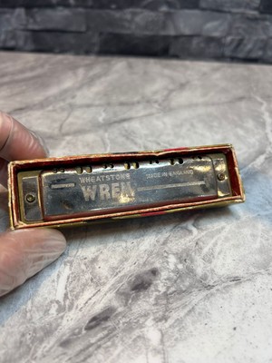 Wheatstone Wren Tremolo Mundharmonika Made In England 1948 Chrome Boxed