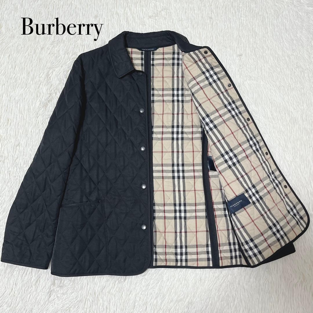 Burberry London Quilted Jacket Black Nova Check Made in England L #EL BDA