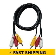 SatelliteSale 3-Male to 3-Male RCA Audio Video Cable, 6ft, Black