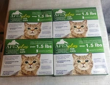 4X Apex Plus Flea Control For Cats 3 months Each Box, for Cats Over 1.5 lbs-NEW