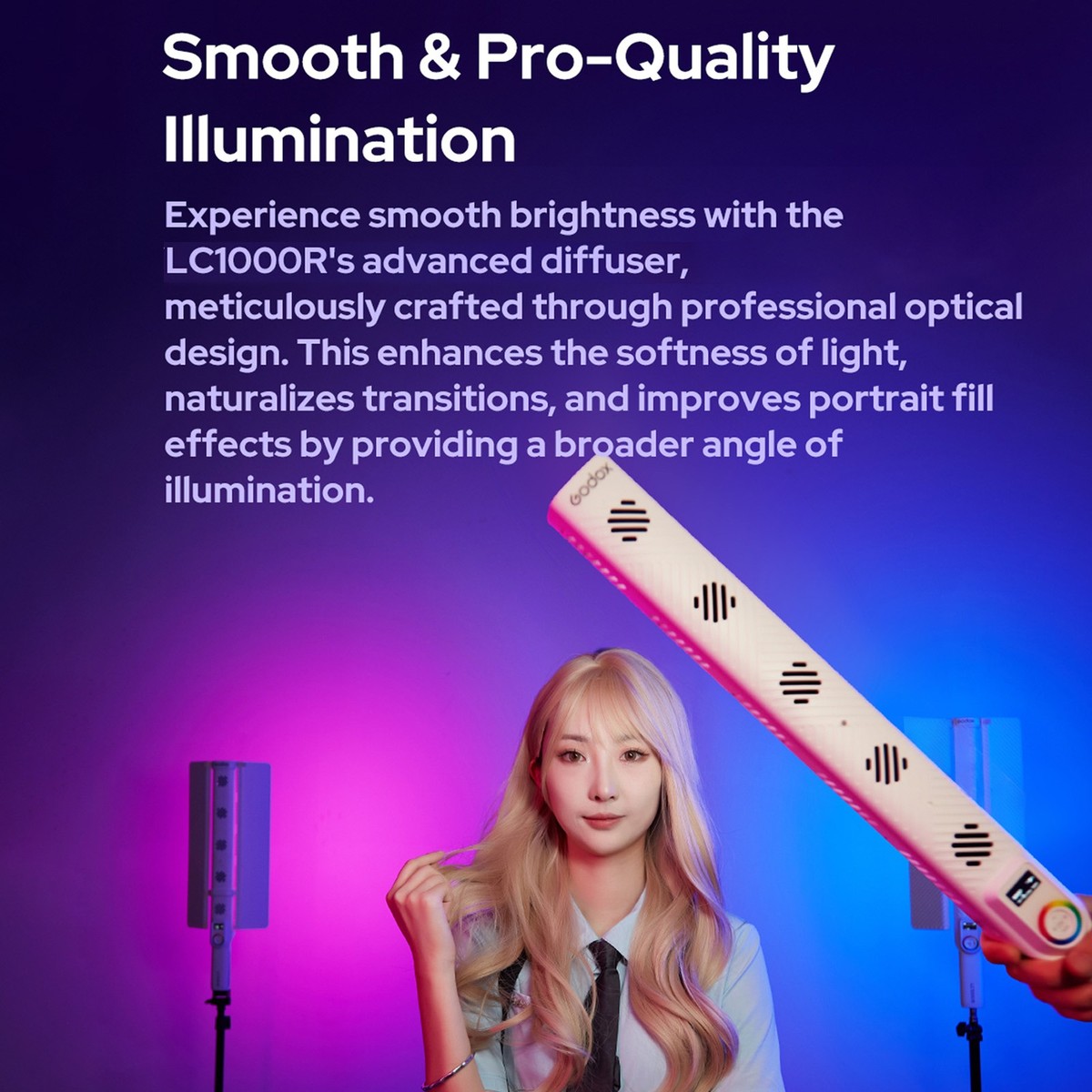 Godox LC1000R Handheld RGB Light Stick 100W LED Video Light Wand