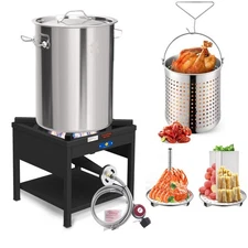 32QT Stainless Steel Pot with 200,000 BTU Propane Burner