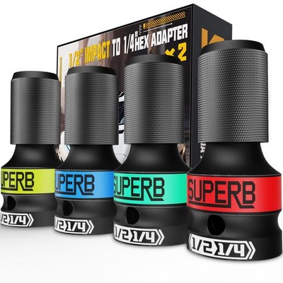 4 Stück Schlagschrauber Bit Adapter，1/2 auf 1/4 Zoll Schlagschrauber Adapter ...