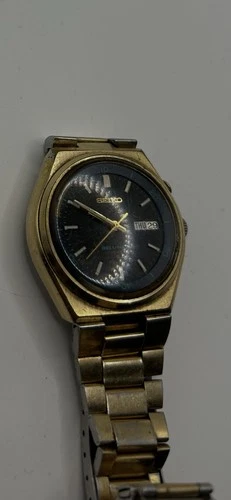 Vintage Men's 1970's Goldtone Seiko Bell-Matic Alarm Watch Lot Doesn't Run/As-Is