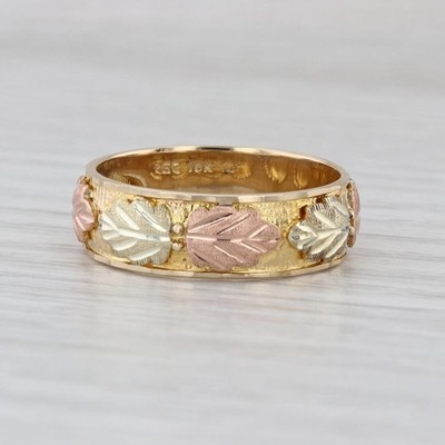 Black Hills Gold Leaf Ring 10k 12k Yellow Rose Green Mount Rushmore Size 9 Band