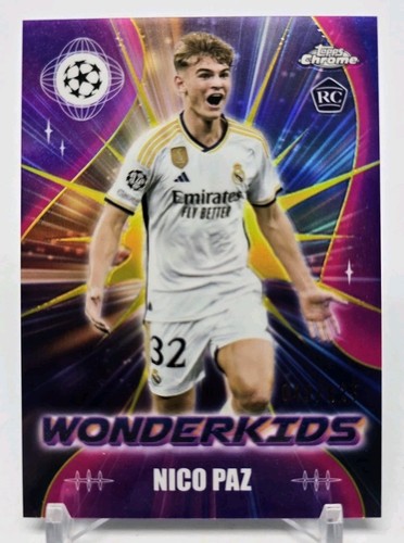2023-24 Topps Chrome UEFA Club NICO PAZ Wonderkids Yellow Refractor /125 Madrid