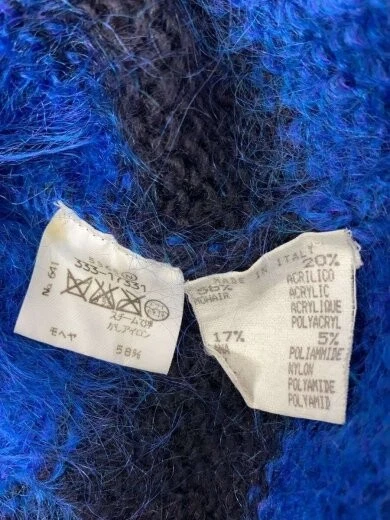 Suéter tejido Maison Margiela (grueso) talla 6 azul mohair rayas 333-17331 Foto 4 de 4