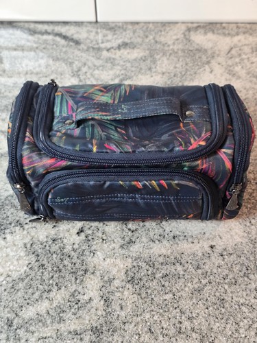 Lug Toiletry Bag Dopp Kit Navy Tropical Palm Print Travel Mini Trolley