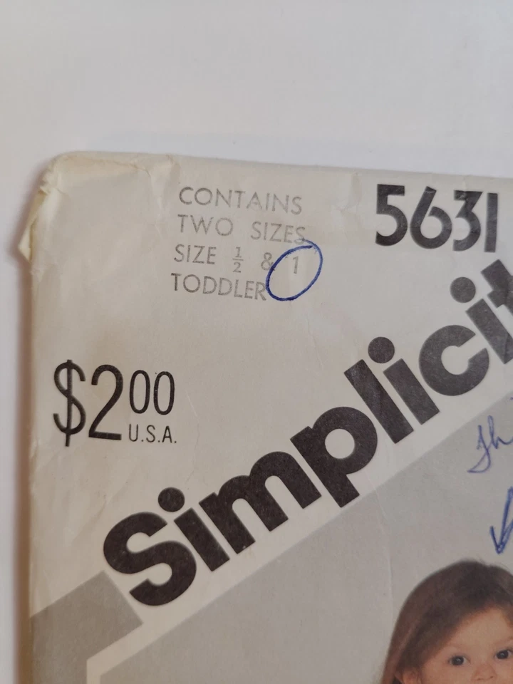 Jumper Dress Bibs Shorts Girls Boys 6M 12M 1 Simplicity 5631 Sewing Pattern - Image 2 of 4