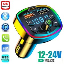 Bluetooth 5.0Car Wireless FM Transmitter Adapter USB PD Charger Hands-Free 3.1A