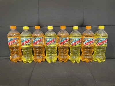 Four (4) Mountain Dew Baja Gold & (4) Mango Gem Full 20oz Bottles