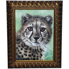 🐆 Original Oil Painting Cheetah Cub Innocence of the Wild by Pip McGarry