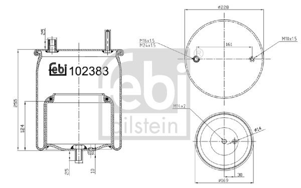 FEBI BILSTEIN Air Suspension Bellow Rear With Piston Replacement Fits VOLVO