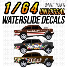 1/64 Scale SKITTLES M&M TOOTSIE White Toner Universal WaterSlide Decals for Hot