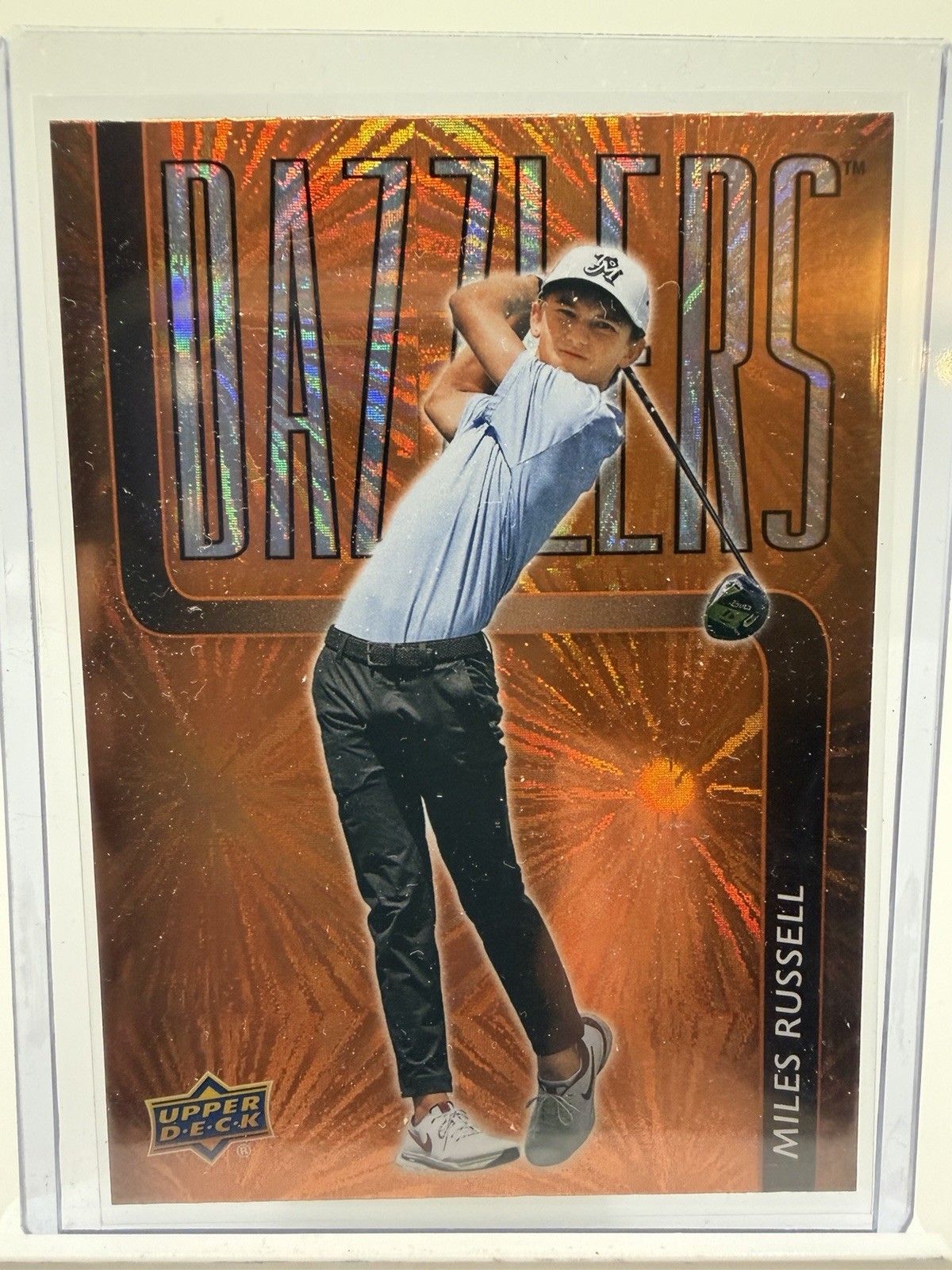 2026 Upper Deck Golf Miles Russell Rookie Dazzlers Orange Rare RC SP