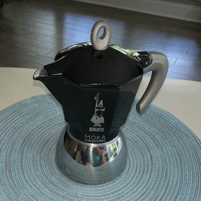 Bialetti Moka Induction 4-Cup Espresso Moka Pot Induction Black/Silver
