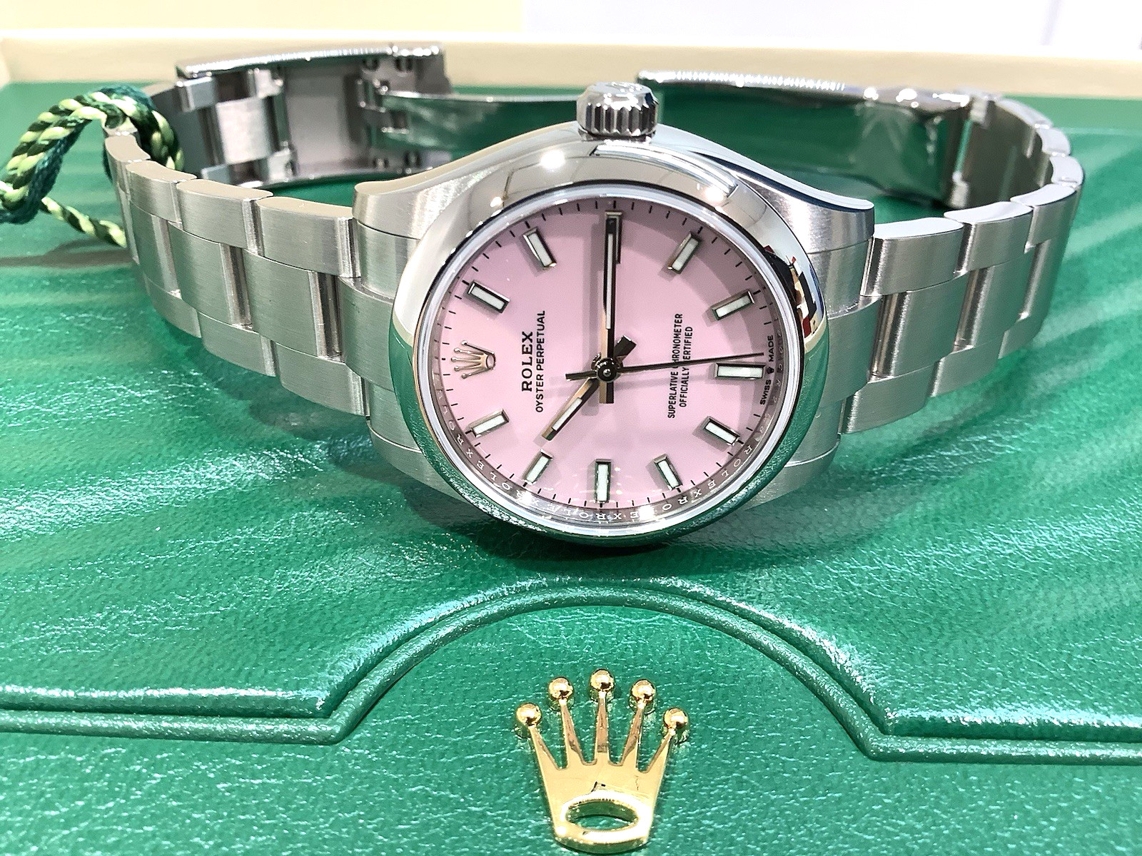 ROLEX 277200 Oyster Perpetual CANDY PINK 31mm Complete Set & Both Tags Still NIB image 8