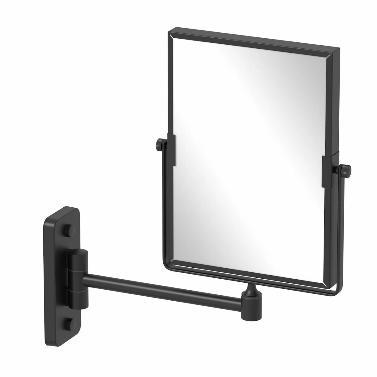 Wall Mounted 3x Magnifying Bathroom Mirror Shaving Make Up Extending Black
