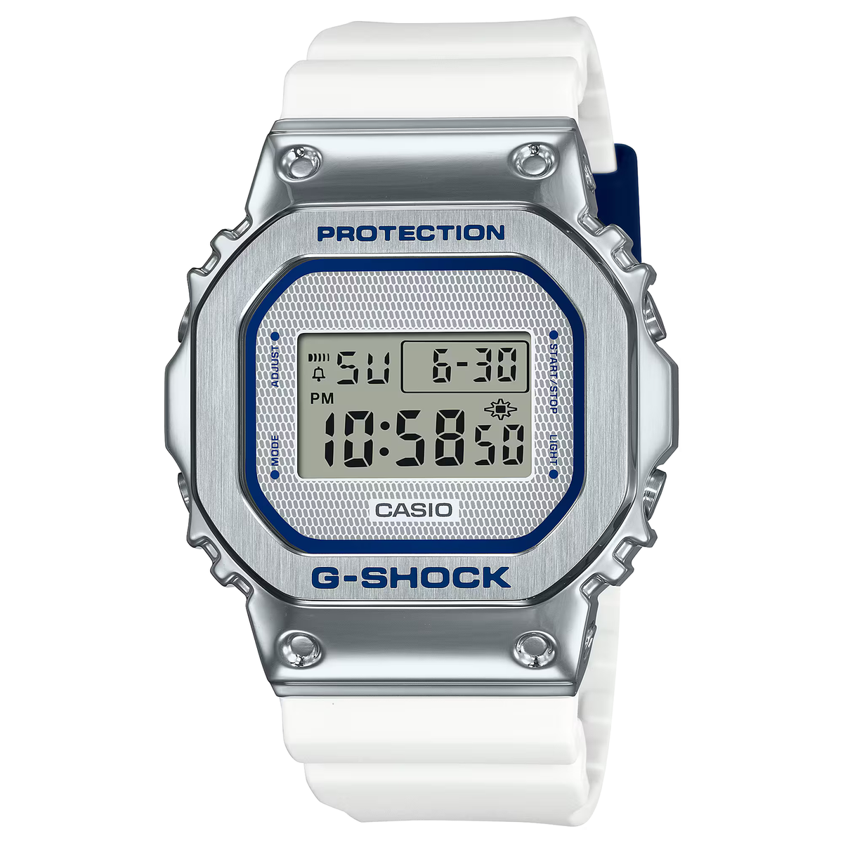 美品　CASIO G-SHOCK GM-5600 CASIO G-SHOCK GM-5600LC-7 METAL BEZEL SILVER/WHITE DIGITAL