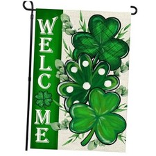 St Patricks Day Shamrocks Garden Flag 12x18 garden flag-12 18" 26-ST three leaf